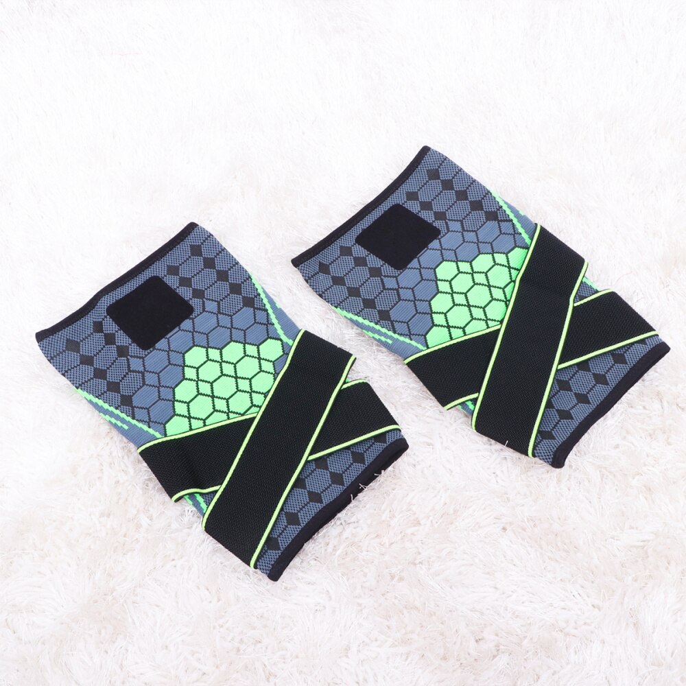 1 Paar Nylon Sport Beschermende Kleding Ondersteuning Druk Knie Pads Ademend Knie Protector Sleeve Voor Basketbal Klimmen (Blauw Si: Green / L