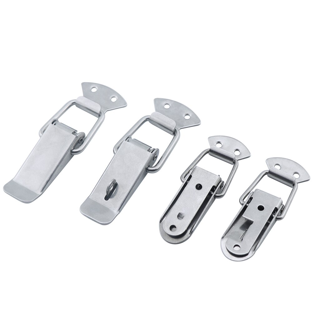 4PCS/lot Stainless steel spring Locking Latch hasps Suitcase Chest Toggle Catch Clasp box hinges Furniture Hardware Accessories