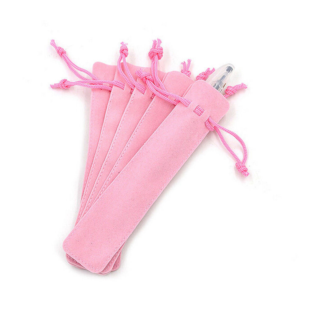 5 uds. Fuente/bolígrafo funda cartuchera estuche para lápices con cuerda: Rosa