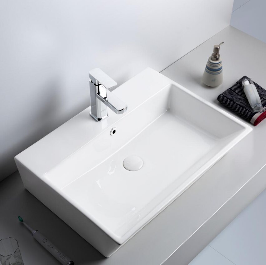 best-selling modern bathroom rectangular wash basin ceramic art basin bathroom sink