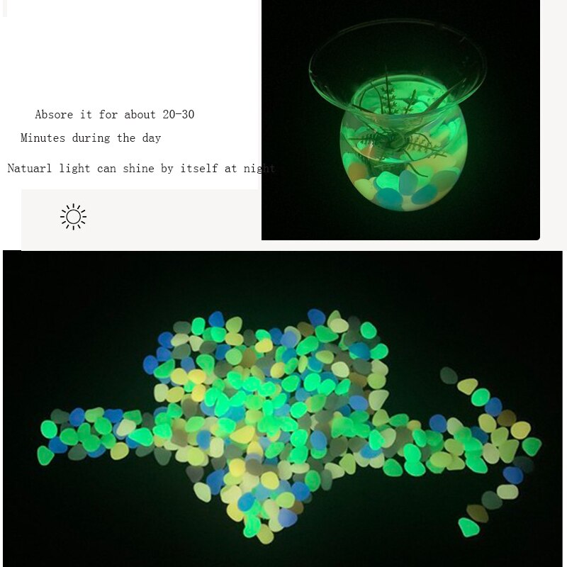 50/100 stücke Leucht Stein Glow Felsen Aquarium Mix Farbe Steine für Outdoor Gehwege Home Garten Yard Decor Fisch tank Kies Felsen