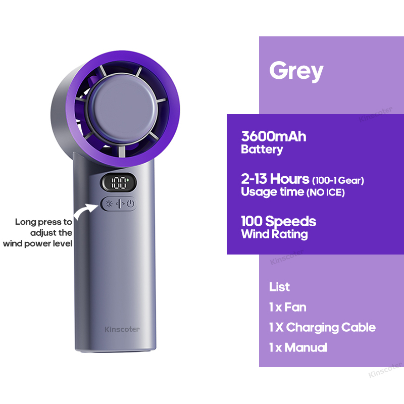 KINSCOTER-ventilador violento Mini Turbo Jet, Motor sin escobillas de generación portátil, ventiladores de conductos de alta velocidad: Gris claro