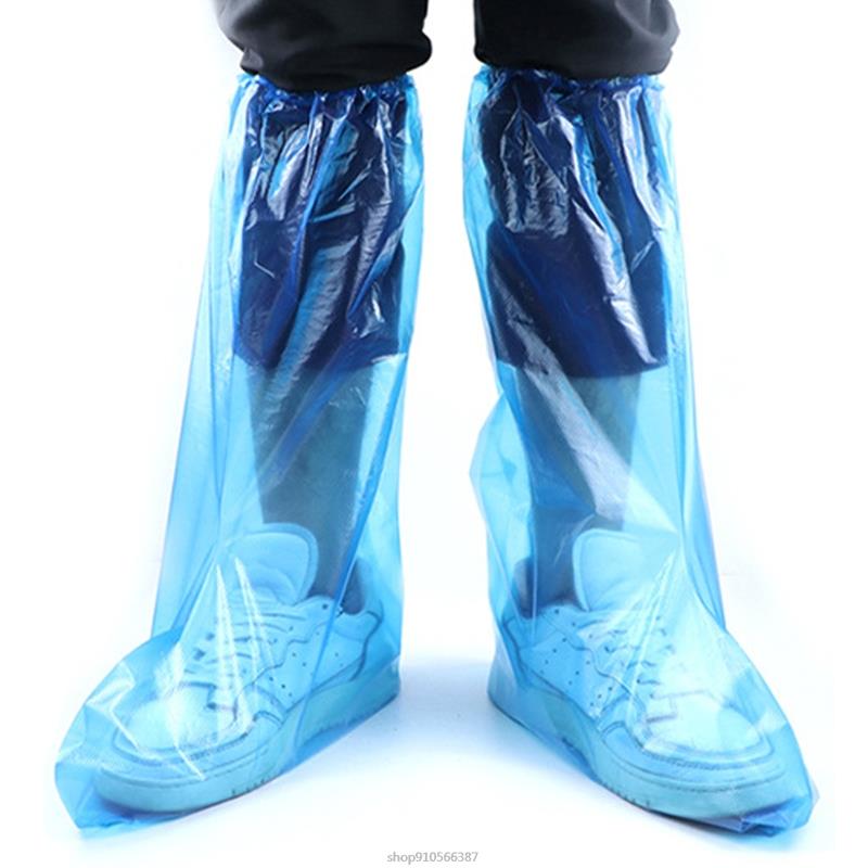 Premium Wegwerp Boot Covers Plastic Lange Waterdichte Schoenen Cover Voor Mannen Vrouwen Non Slip Boot &amp; Schoen Covers Bescherming: Blue lenden 14 wire