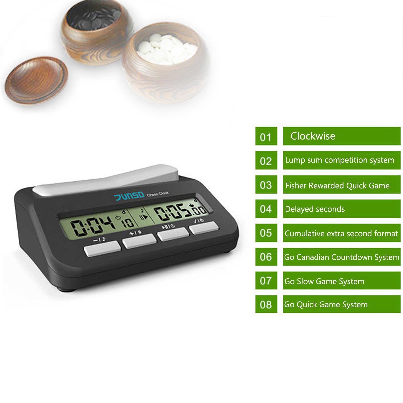 Chess Clock Compact Digital Watch Count Up Down Timer Board Game Stopwatch Bonus Competition Hour Meter