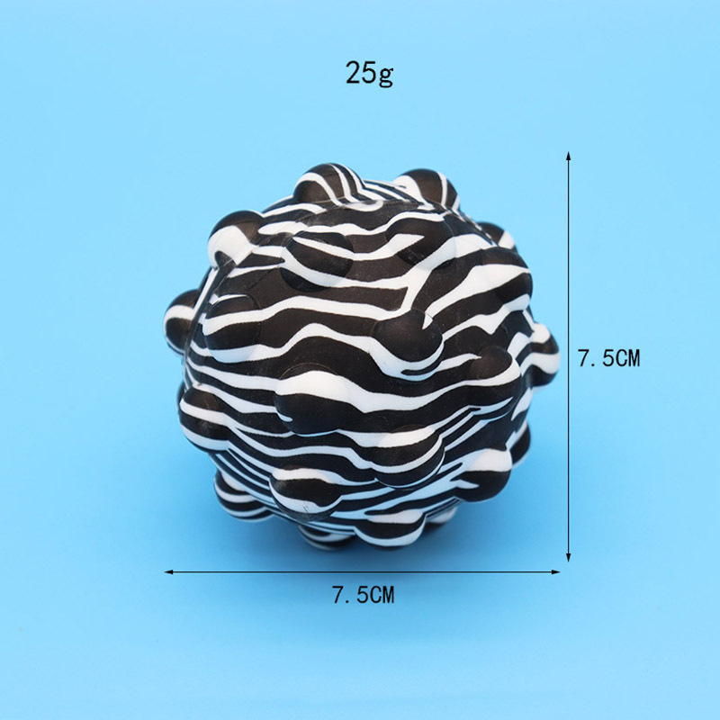 Pop Stress Ball Fidget Toy with Printed Pattern 3D Silicone Push Bubble Stress Anti-Anxiety Squeeze Sensory Bubbles Popping: 4