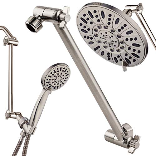11 "massiv messingjusterbar brusebad forlængerarm med låsefuger ned eller løft håndholdt brusehoved til din højde