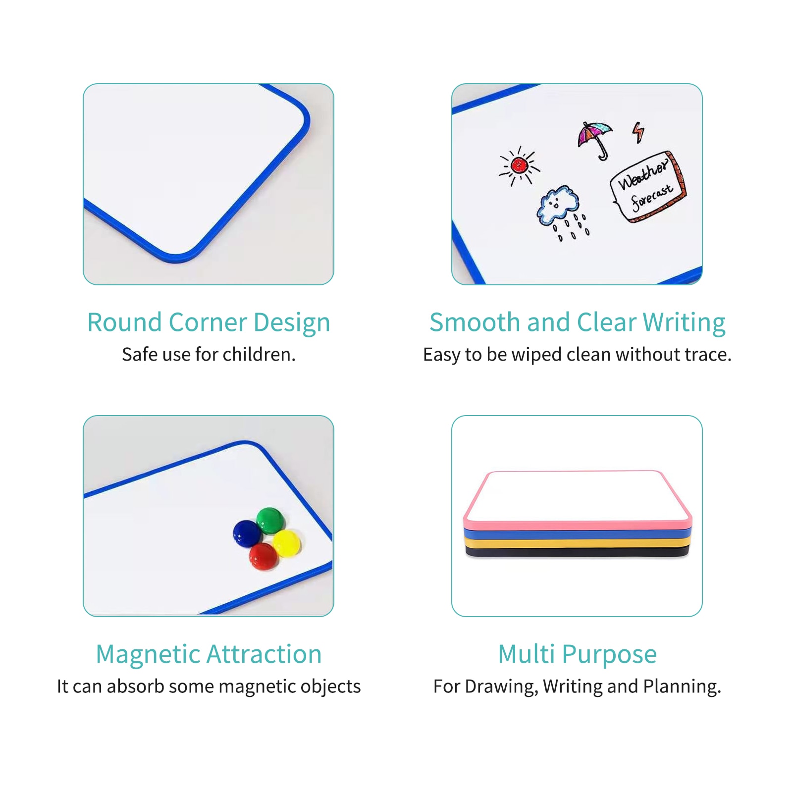 Portable Magnetic Dry Erase Board Double-Sided White Board Handwriting Whiteboard Easy to Clean for Children Drawing Writing