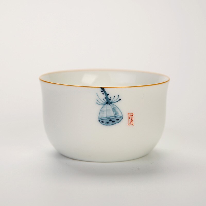 Thee Cup Wit Porselein Theekopjes Handgeschilderde Keramische Ambachten Collectie Porselein Keramische Cup 90 Ml Theekopje