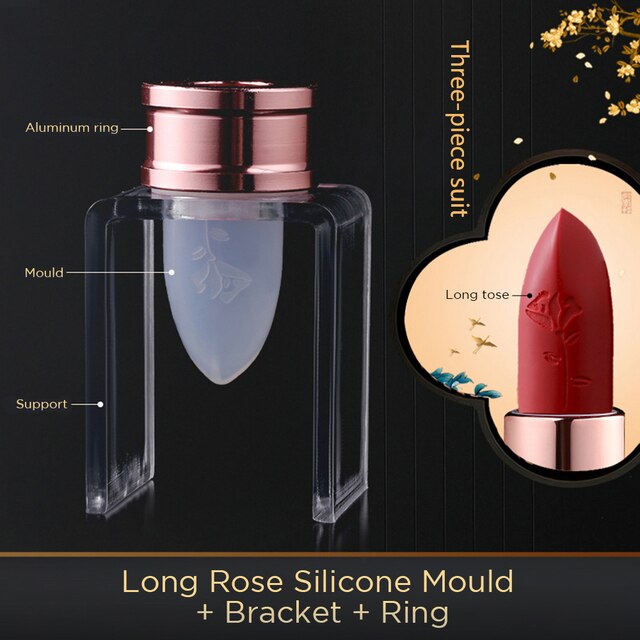 Stampo per rossetto fai-da-te kit di bellezza artigianato strumenti stampo per rossetto di alta qualità stampo per rossetto in silicone nuovo stampo in silicone: lungo rosa