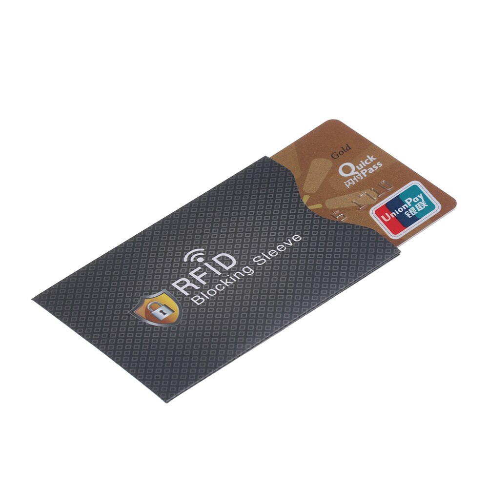 Anti Diebstahl Scan NFC Abdeckungen EMF Abschirmung RFID Blocking Sleeve Schutz Halter für ID Kreditkarte 4 stücke: Black