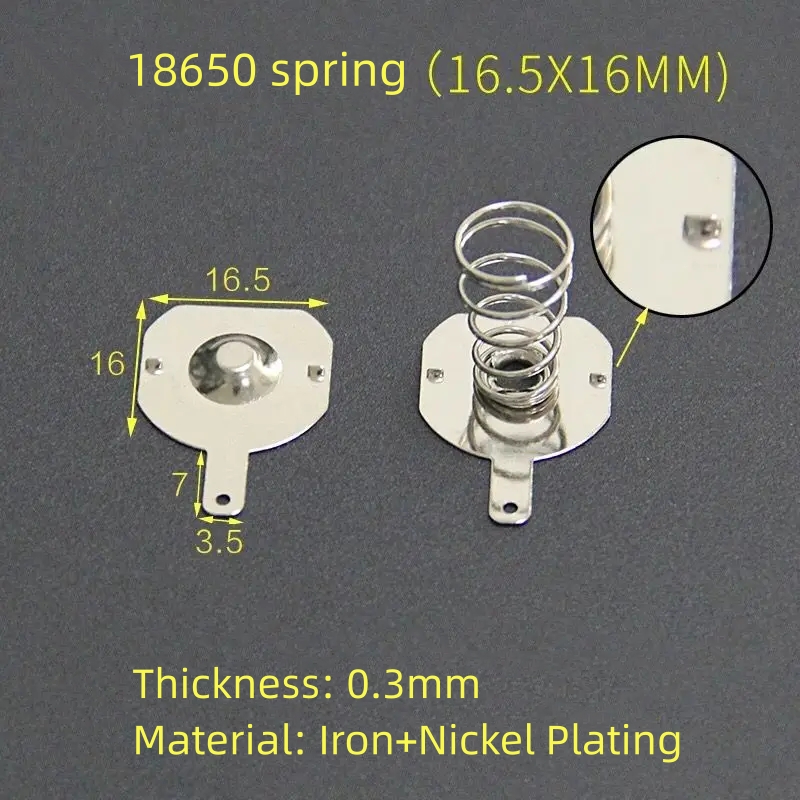 Darmowa dostawa 50 par 18650 pozytywnej i ujemnej pojedynczej stykowej płyty sprężynowej