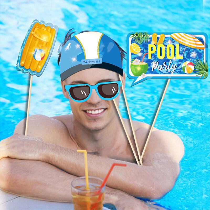 Swimming Pool Summer Swimming Ring Birthday Party Photo Props Seaside Pool Party Tropical Hawaiian Birthday Party Supplies