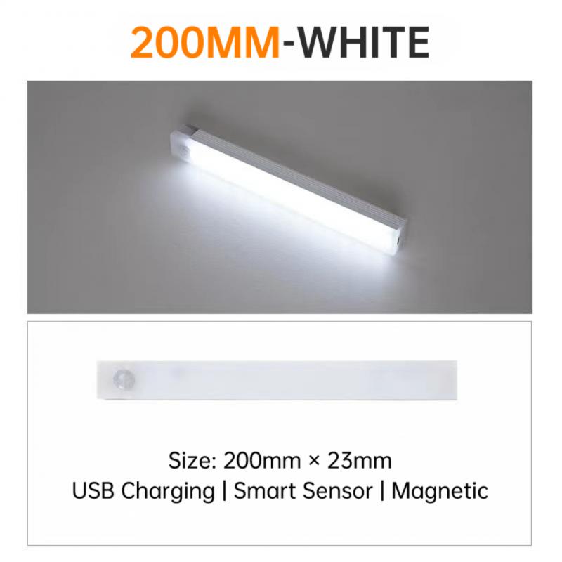 Led natlampe bevægelsessensor nødlys trådløs usb genopladelig lampe skab garderobe lampe under baggrundsbelysning til køkken: Burgunder