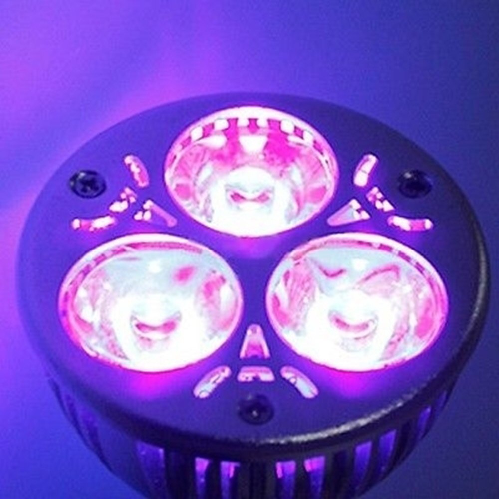 3w led ultraviolett ljus  e27/gu10/mr16 energibesparande uv ultraviolett lila ljus led lampa 85-265v/12v för hem sovrum