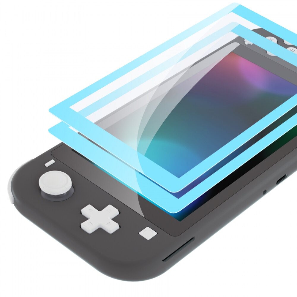 Película de vidro temperado com borda colorida extremerate, 2 pacotes transparente, protetor de tela para ns switch lite