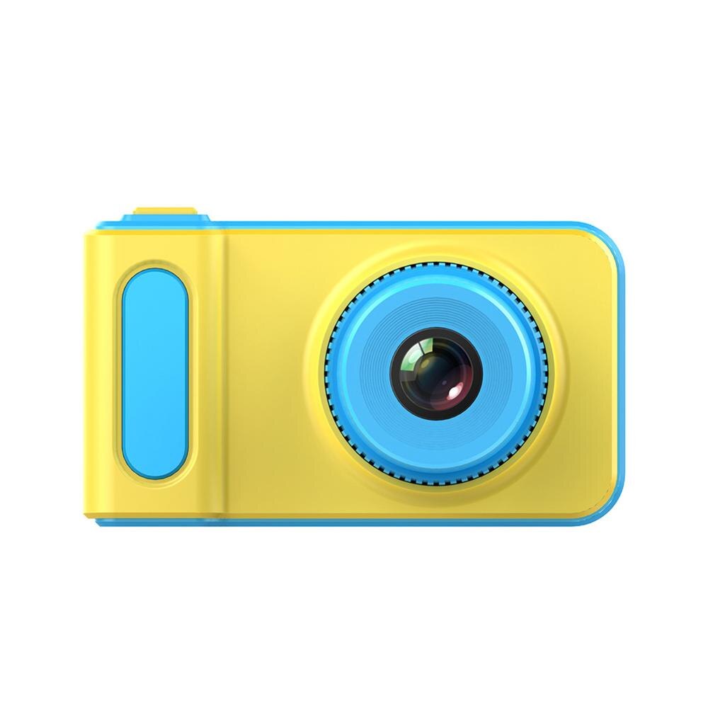 HD 1080P Mini Digital Camera 2 Inch Educational Cartoon Cute Camera Toy Children Birthday Safe Toddler Toys Cool Kid Camera: Yellow blue