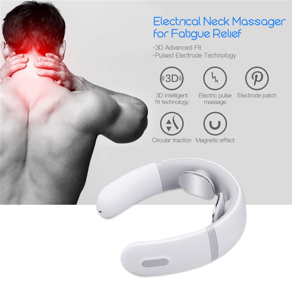 Smart Electric Neck and Shoulder Massager Pulse Back Cervical Pain Relief Health Care Cervical Vertebra Relaxation Physiotherapy