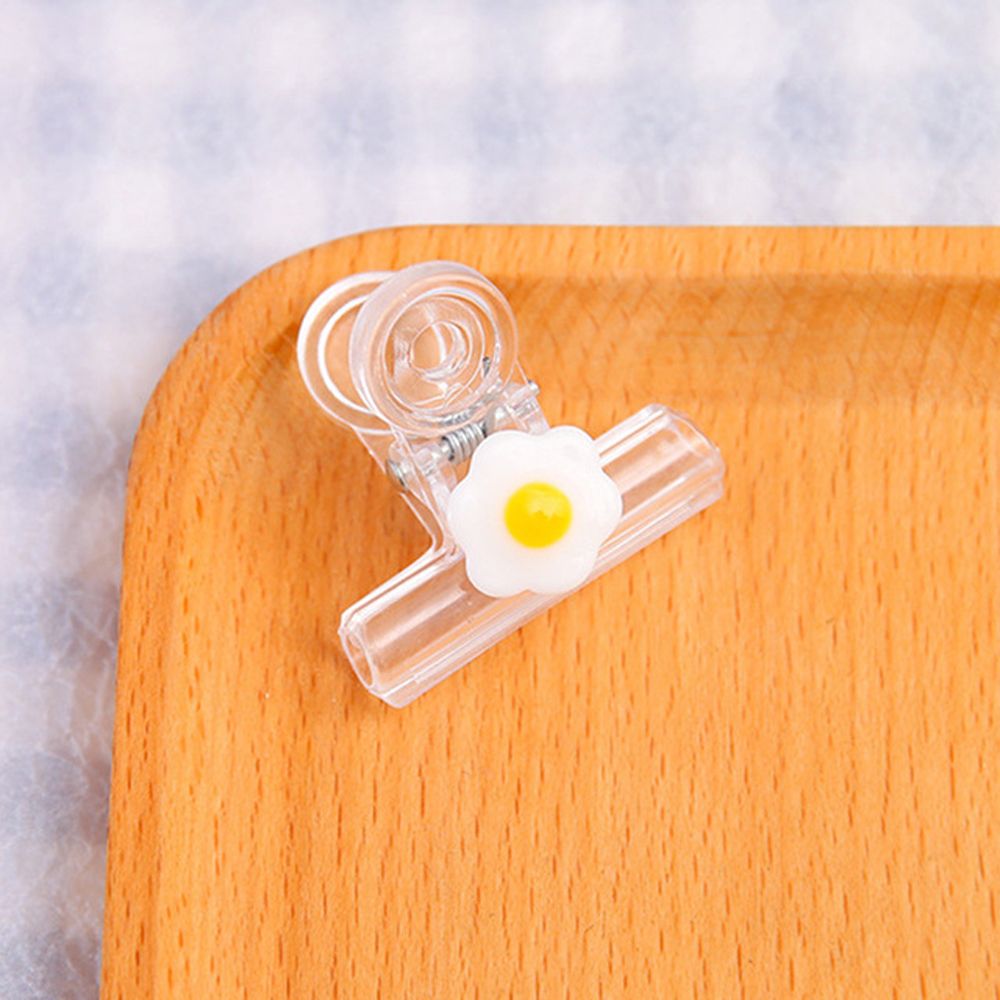 Plastic Index Klem Bindmiddel Clip Pagina Houder Cartoon Snacks Afdichting Clip Transparante Clip Paperclip Bindmiddel Clips: 12