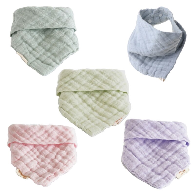 Babador do bebê 6 camadas gaze menino menina bandana burp pano algodão alimentação saliva toalha d55e