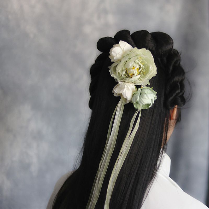 Chinesische hanfu-haarspange mit quaste für damen, vintage-blumenhaarnadel, kopfschmuck