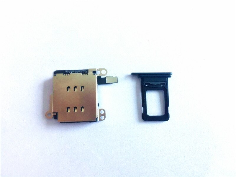 Cable flexible para iPhone XR, lector de tarjetas SIM Dual, bandeja de tarjeta SIM, adaptador de ranura de repuesto: Black