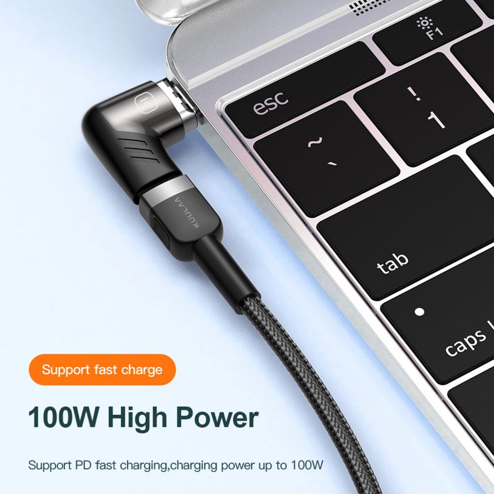 KUULAA 100W Magnetic Elbow Adapter USB Type C Charge Connector for Mobile Phone