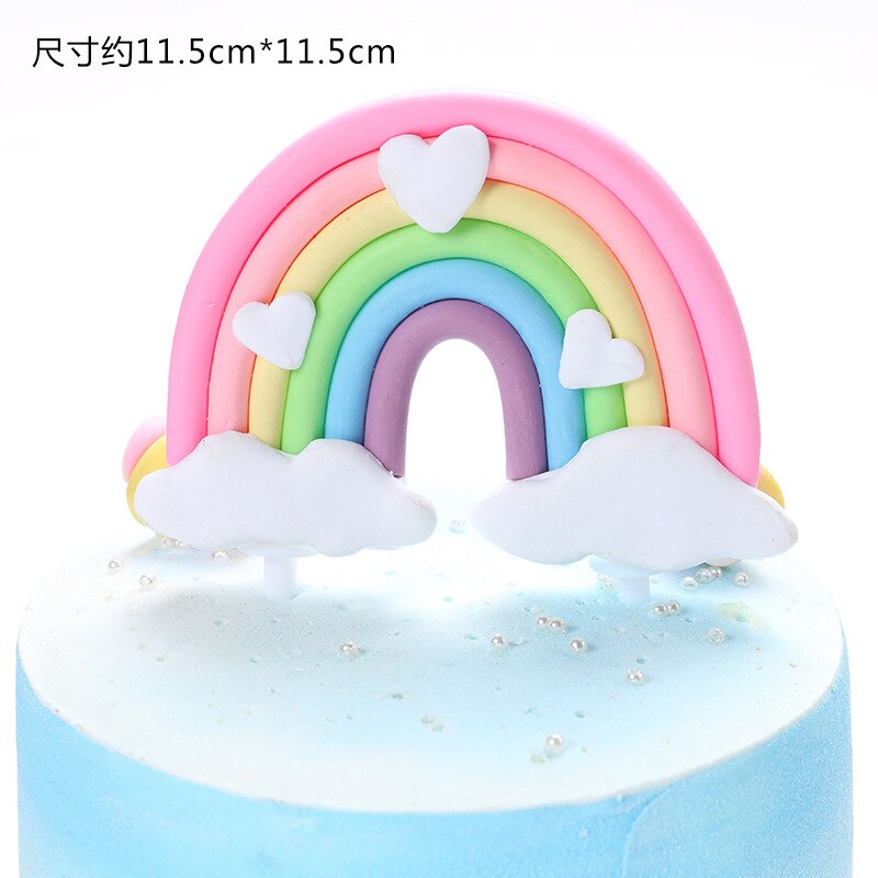 6 stks/partij Foam Ballon Gemengde Kleuren Cake Topper Gelukkige Verjaardag Cake Topper Baby Shower Decoraties Wedding Party Cake Deoration: Licht Geel