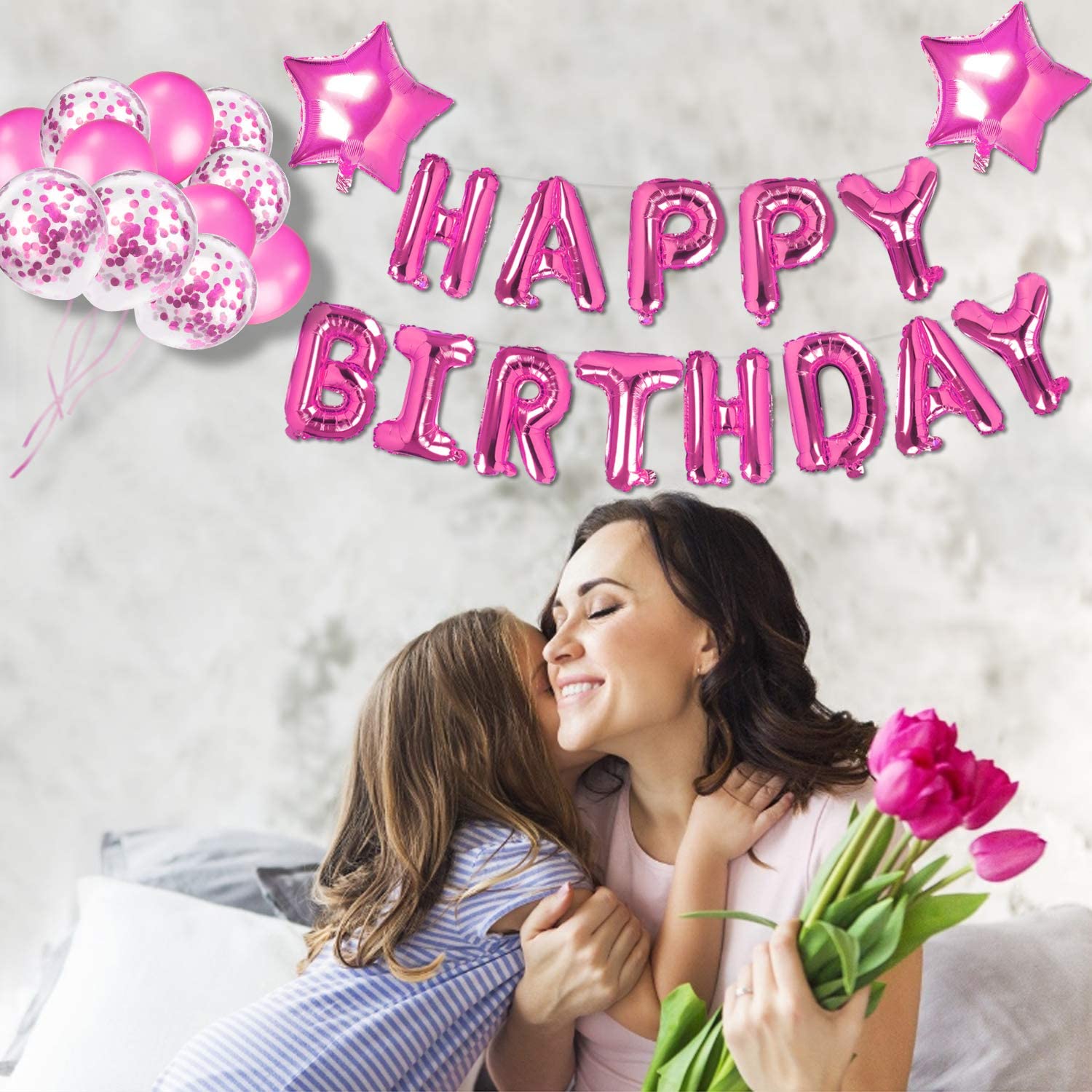 Happy Birthday Balloons Decorations Set Foil Mylar Letter Balloons Banner Latex Confetti Balloons For Birthday Party Supplies