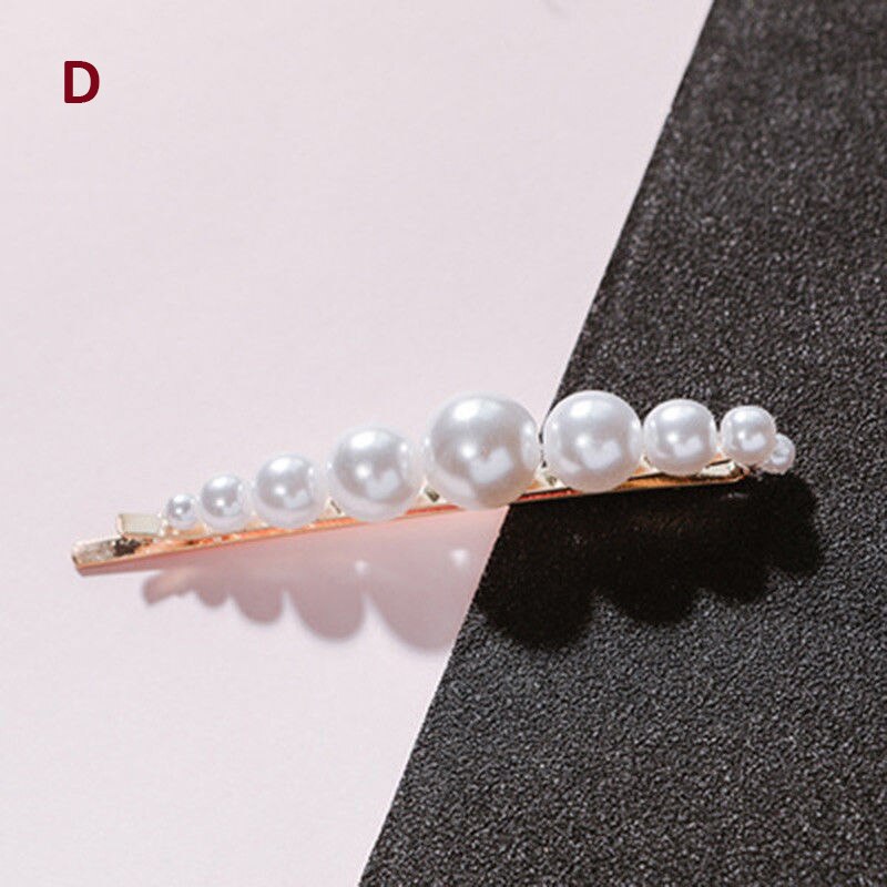 Korean Pearl Hair Clip for Women Barrette Hair Pins Barrettes Jewelry BB Hair Clips for Girls Styling Accessories: D