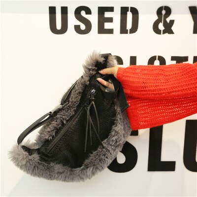 Pelliccia del Faux per le Donne Alla Moda di Inverno Della Peluche Sacchetto Della Vita Femminile casuale Borsa con Tracolla Sacchetto Del Telefono anca culo Borsa 2019