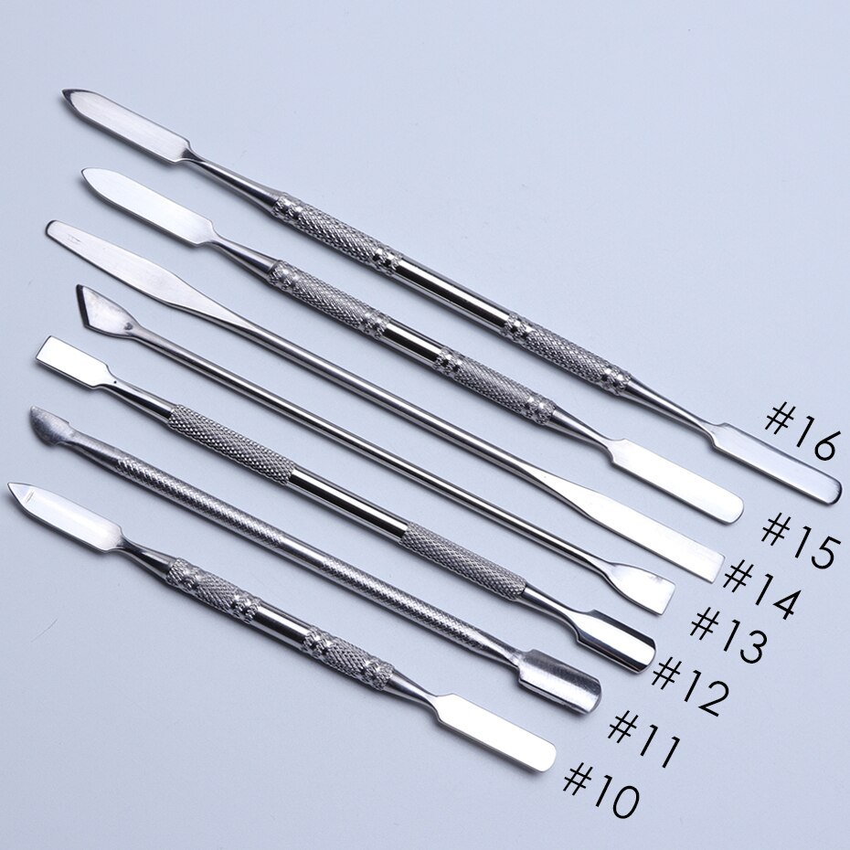 1pcs Dual-end Nail Cuticle Pusher Remover Stainless Steel UV Gel Polish Removal Trimmer Dead Skin Grinding Manicure Tool JI809-1