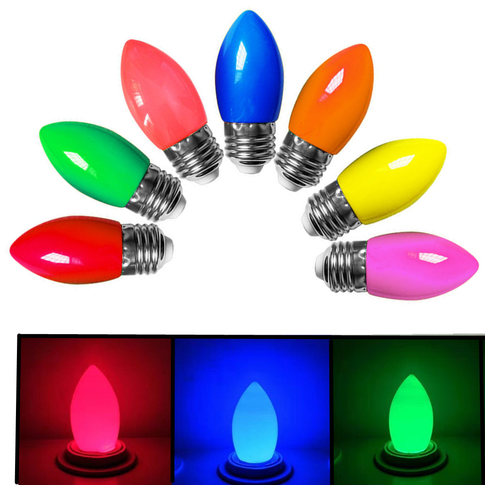 Led smd-lampor  c35 1w 2w 3w 5w e27 220v inomhus röd blå grön vit varm färgglad bröllopsdekoration jullampor hem
