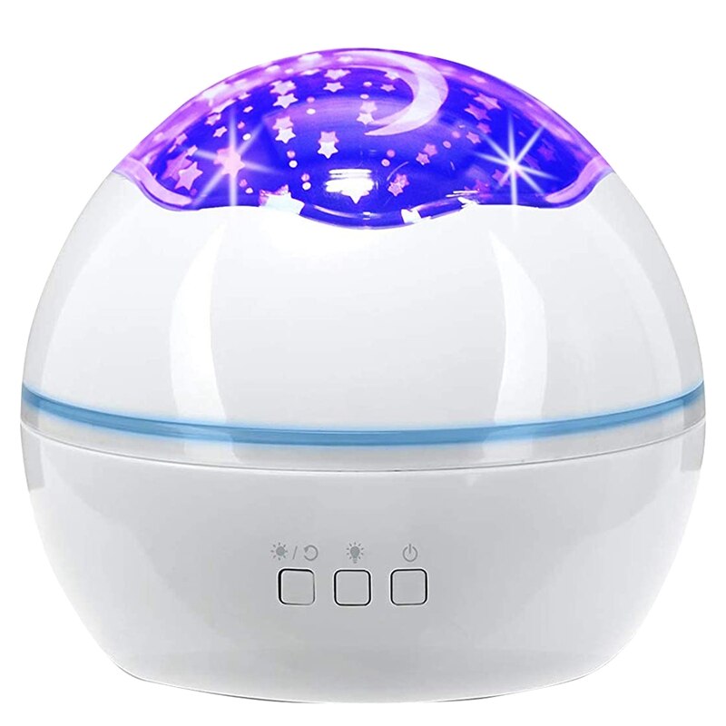 Night Light Children'S Ocean Projection Light 360° , for Baby Bedroom: White
