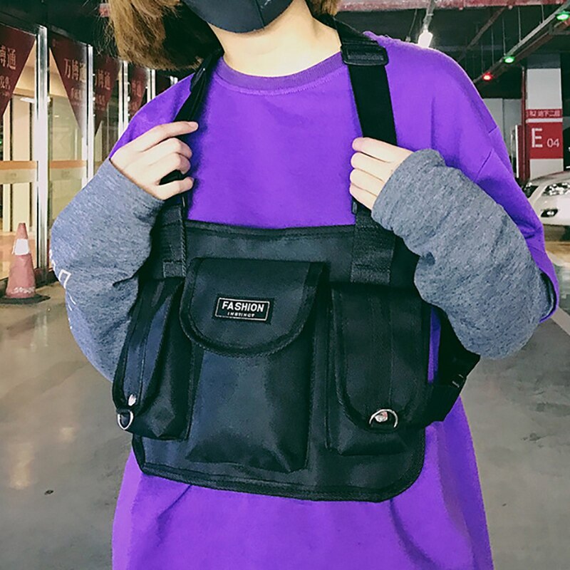 Chest Waist Bag Front Hip Hop Streetwear Chest Bag Cross Shoulder Bags