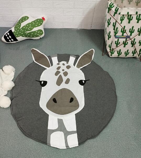 Monkey Baby Play Mats Kids Crawling Carpet Floor Rug Baby Bedding Rabbit Blanket Cotton Game Pad Children Room Decoration: giraffe