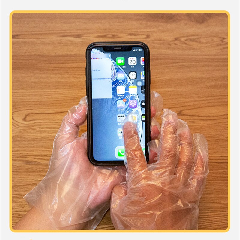 Guantes desechables 100, guantes de Frutas de plástico de comida individual, guantes transparentes de PE respetuosos con el medio ambiente para restaurante o barbacoa, accesorios de cocina y jardín guantes plastico