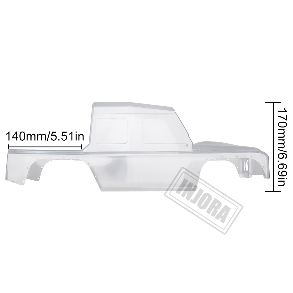 INJORA RC Car PVC Plastic 313mm Wheelbase D110 Defender Pickup Body Shell for 1/10 RC Crawler Traxxas TRX-4 Axial SCX10 90046