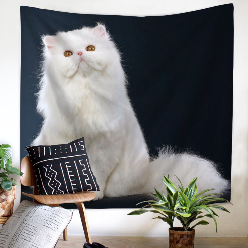 Nordic Natural View Tapestry Persian Cat Pattern Living Room Bedroom Home Decor Dirt-resistant Wall Hanging Chic Ornaments