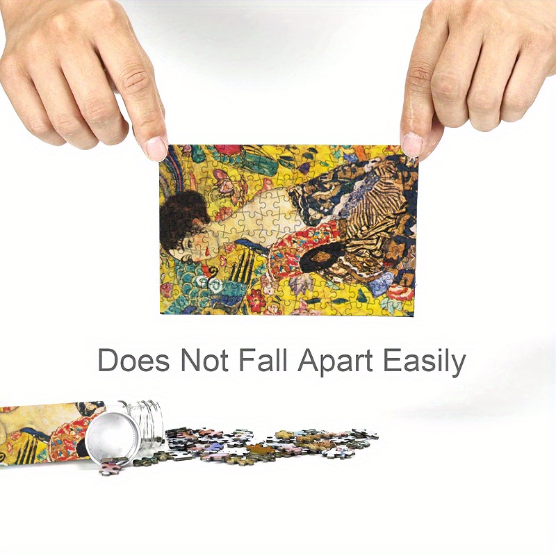 150pcs Mini Test Tube Puzzle Lady with Fan Gustav Klimt Works Famous Painting Educational Game Home Decor Festival