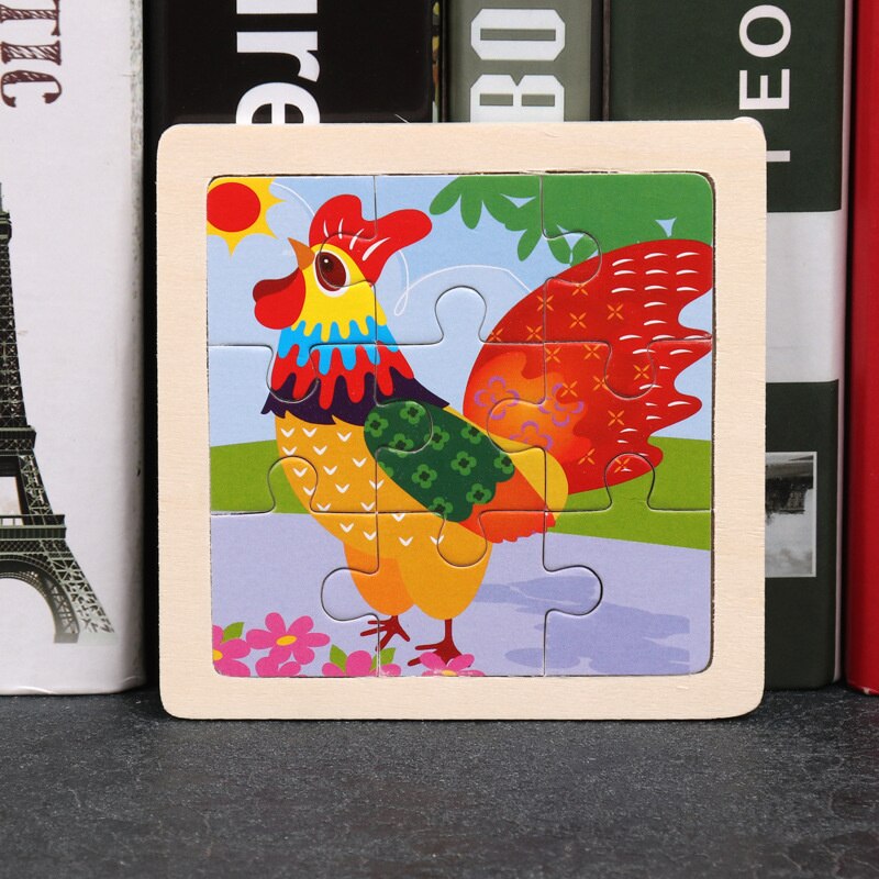 1 pz/lotto puzzle in legno 3D per bambini giocattoli per bambini Cartoon animali/puzzle di traffico Puzles educativi per bambini all&#39;ingrosso GYH: Rooster