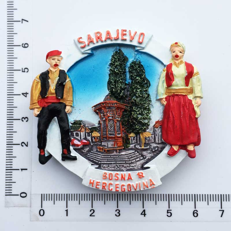Bosnien og hercegovina magnet køleskab indretning mostar sarajevo milepæl naturskøn sted kulturel turisme souvenirs magnet ideer: Sarajevo -2