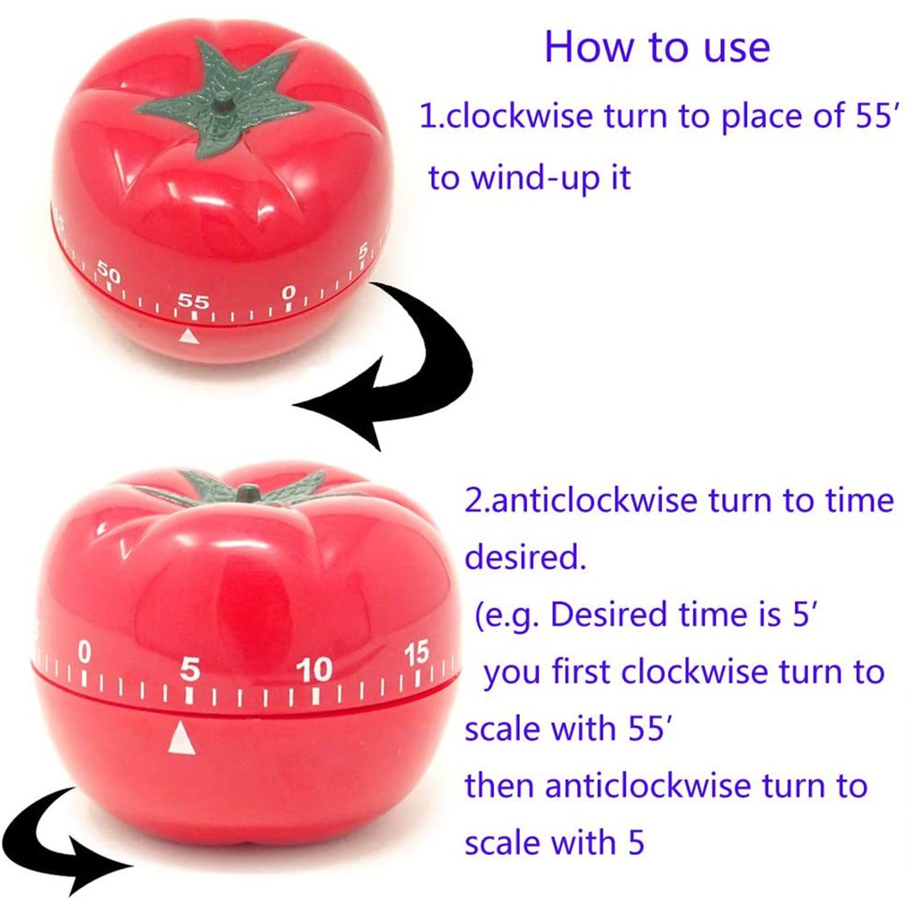 Tomato Timer Electronic Kitchen Timer Reminder Pomodoro Mechanical Countdown Alarm Kitchen Cooking Tool Game Timer Timer Clock