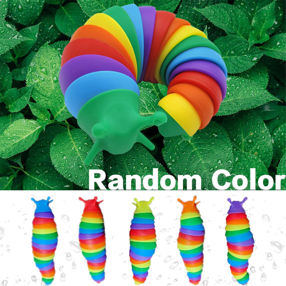 2022 Fidget Toys Slug Articulated Flexible 3D Fidget Slug Articulating Stim Toy Relief Anti-Anxiety Sensory Toys For Aldult