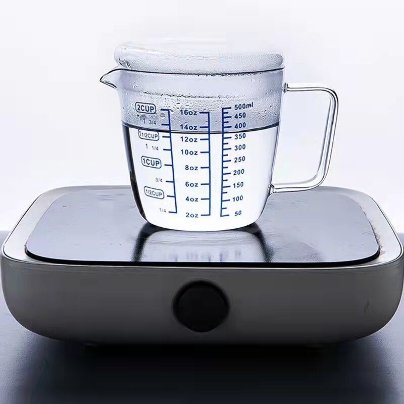 Pyrex – tasse à mesurer le lait 250ml/500ml, tasse à mesurer micro-ondes, pichet à lait en verre avec couvercle, tasses à expresso