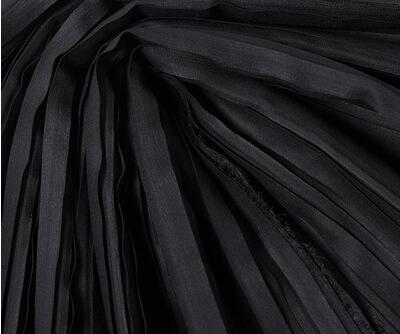 2 Meter 150 cm 59 "breite grau plissee Chiffon stoff perle garn stoff MM96: 9 Schwarz