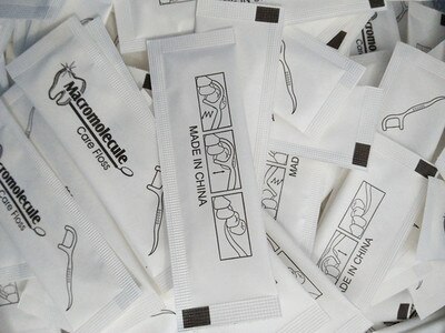 Single packaging dental floss stick dental floss check independent packaging paper packaging dental floss