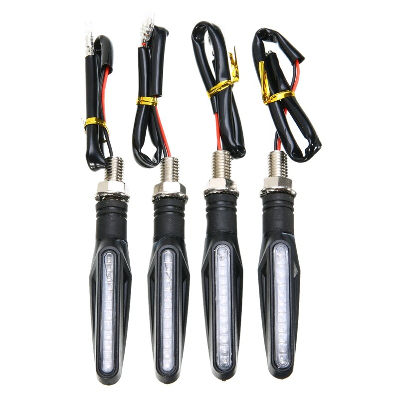 Newest Universal Flowing Water 4PCS Motorcycle LED Turn Signals Flicker Light Indicators Blinkers Flexible Bendable Amber light
