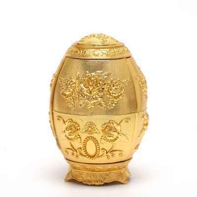 Distributeur automatique de cure-dents en alliage de Zinc, forme d'oeuf classique, support pour cure-dents, artisanat en métal, conteneur de caisses: Golden