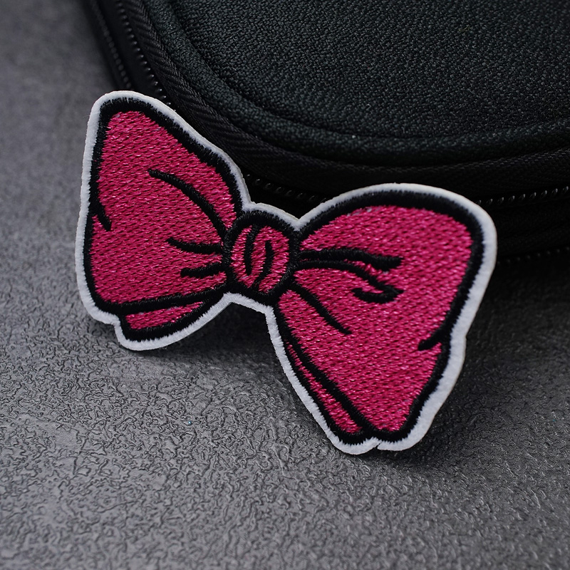 Boog Patch Size:6.2X4.0Cm Cartoon Ijzer Op Doek Geborduurde Applique Naaien Kleding Kleding Accessoires