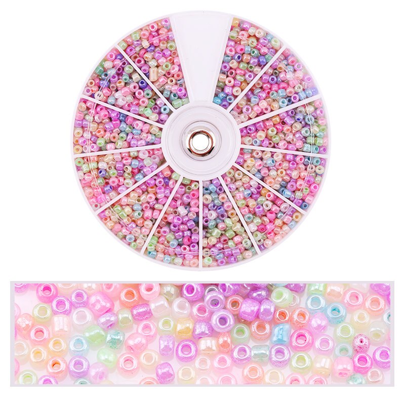 2000pcs/Lot 12Grids Glass Seed Beads Set Charms Jewelry Beads For Bracelet Necklace Earrings Handmade Craft DIY Jewelry Making: Black Gun Plated